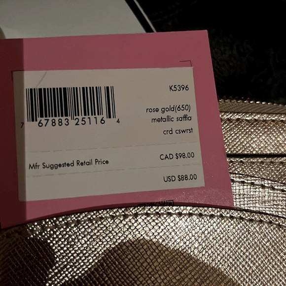 BNWT Kate spade small clutch metallic rose gold coin purse - Picture 4 of 4
